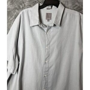 A-Frame‎ Collar Shirt Regular Fit Stretch Button Up XXXL Cotton Short Sleeve